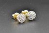 Diamond Stud 10K Yellow Gold Round Cut 0.24 Ct 6.25mm Halo Circle Earrings