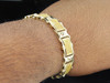 Yellow Diamond Bracelet Mens 10K Gold Round Cut Pave Dome Link 3 Tcw.