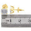 10K Yellow Gold Round Diamond Milgrain Circle Pave Studs 7mm Earrings 0.30 Ct.