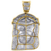 Genuine Pave Diamond Jesus Piece Charm 10K Yellow Gold 1.53" Pendant 1.60 Ct.