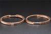 Red Diamond In & Out Hoop Earrings 10K Rose Gold 1 Row Round Cut 1/2 Ct