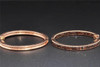 Red Diamond In & Out Hoop Earrings 10K Rose Gold 1 Row Round Cut 1/2 Ct