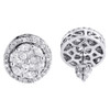 Diamond Earrings 14K White Gold Marquise Princess Halo Design Studs 1.50 Tcw.