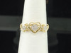 Ladies 10K Yellow Gold Love Heart Diamond Engagement Fashion Cocktail Ring .03Ct