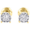 Diamond Solitaire Earrings 14K Yellow Gold Round Cut Design Studs 0.33 Tcw.