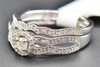 Solitaire Diamond Bridal Set Round Pave Engagement Ring 10K White Gold 0.40 Ct