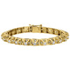 Solid 10K Yellow Gold Raised 3D Link Solitaire Round Diamond Bracelet 7.5mm 8 Ct