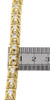 Solid 10K Yellow Gold Raised 3D Link Solitaire Round Diamond Bracelet 7.5mm 8 Ct