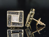 Black Diamond Studs 10K Yellow Gold Pave Square Designer Earrings 0.18 CT