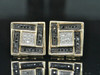 Black Diamond Studs 10K Yellow Gold Pave Square Designer Earrings 0.18 CT