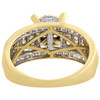 Ladies 10K Yellow Gold Round Cut Diamond Engagement Ring Bridal Set Band .95 Ct