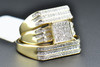 Diamond Trio Set Engagement Ring Wedding Band 14K Yellow Gold His & Hers 0.60 Ct