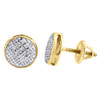 Diamond Round Stud Earrings .925 Sterling Silver Circle Pave Design 0.15 Ct.