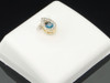 Ladies 10K Yellow Gold Teardrop Blue & White Diamond Pendant Charm For Necklace