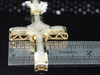 Mens 10K Yellow Gold 0.50 Ct. Designer White Diamond Cross Jesus Charm Pendant