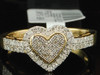 10K LADIES WOMENS YELLOW GOLD HEART DIAMOND ENGAGEMENT RING WEDDING BRIDAL SET