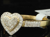 10K LADIES WOMENS YELLOW GOLD HEART DIAMOND ENGAGEMENT RING WEDDING BRIDAL SET