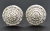 Diamond 3D Earrings .925 Sterling Silver White Finish Pave Circle Studs 0.25 Ct.