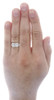 10K White Gold Diamond Trio Set Matching Engagement Ring & Wedding Band 1/2 Ct.