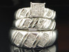 Diamond Trio Set 14K White Gold Princess Cut Matching Wedding Ring 0.80 Tcw.