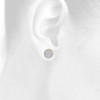 10K Yellow Gold Round Diamond Flat Circle Pave Studs 11.75mm Earrings 0.75 Ct.
