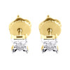 Diamond Earrings 10K Yellow Gold Round Square Design Fashion Studs 0.05 Tcw.
