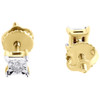 Diamond Earrings 10K Yellow Gold Round Square Design Fashion Studs 0.05 Tcw.