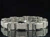 Mens Diamond Link Bracelet .925 Sterling Silver Round Pave Design 2 Ct.