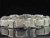 Mens Diamond Link Bracelet .925 Sterling Silver Round Pave Design 2 Ct.
