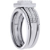 Diamond Engagement Wedding Ring 10K White Gold 3 Piece Pave Bridal Set 0.35 Ct.