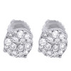 Diamond Earrings 10K White Gold Round Pave Circle Design Fashion Studs 0.34 Tcw.