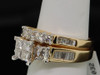 14k Yellow Gold Princess Round Diamond Bridal Set Engagement Ring Wedding Band