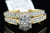 Diamond Princess Cut Solitaire Wedding Ring Ladies 14K Yellow Gold Bridal Set