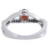 Diamond & Created Oval Garnet 10K White Gold Fashion Cocktail Ring 0.83 tcw