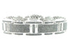 Mens Black Diamond Bracelet .925 Sterling Silver Round Cut Pave Link 6 Ct.