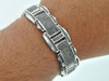 Mens Black Diamond Bracelet .925 Sterling Silver Round Cut Pave Link 6 Ct.