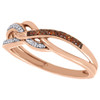 10K Rose Gold Red Diamond Double Braided Infinity Anniversary Ring 0.08 Ct.