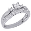 Princess Diamond Wedding Bridal Set 10K White Gold Engagement Ring 0.43 Ct.