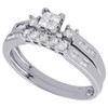 Princess Diamond Wedding Bridal Set 10K White Gold Engagement Ring 0.43 Ct.