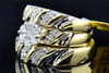 Ladies 14K Yellow Gold Diamond Engagement Ring Trio Set Mens Wedding Band .98 Ct