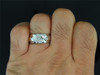 Men's Ladies 10K White Gold Diamond Engagement Ring Wedding Band Trio Set .37 ct