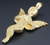 Canary Yellow Diamond Angel Pendant 10K Yellow Gold Fully Iced Out Charm 2.25 Ct