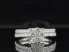 18k White Gold Solitaire Round Diamond Wedding Engagement Bridal Set Ring 1 Ct.