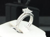 18k White Gold Solitaire Round Diamond Wedding Engagement Bridal Set Ring 1 Ct.