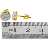 10K Yellow Gold Round Diamond Flat Circle Pave Studs 7.50mm Earrings 0.20 Ct.