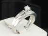 Round Diamond Solitaire Bridal Set Ladies White Gold Engagement Wedding Ring