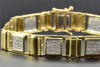 Diamond Link Bracelet Round Cut Pave Design 10K Yellow Gold 1.22 CT / 8.5 Inch