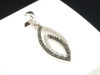 Black Diamond Pendant Ladies 10K White Gold Round Pave Designer Charm 0.12 Tcw.