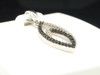 Black Diamond Pendant Ladies 10K White Gold Round Pave Designer Charm 0.12 Tcw.