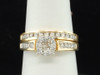 Damen-Verlobungsring, Ehering, Brautset aus 14-karätigem Gelbgold mit Diamanten, 0,50 ct.